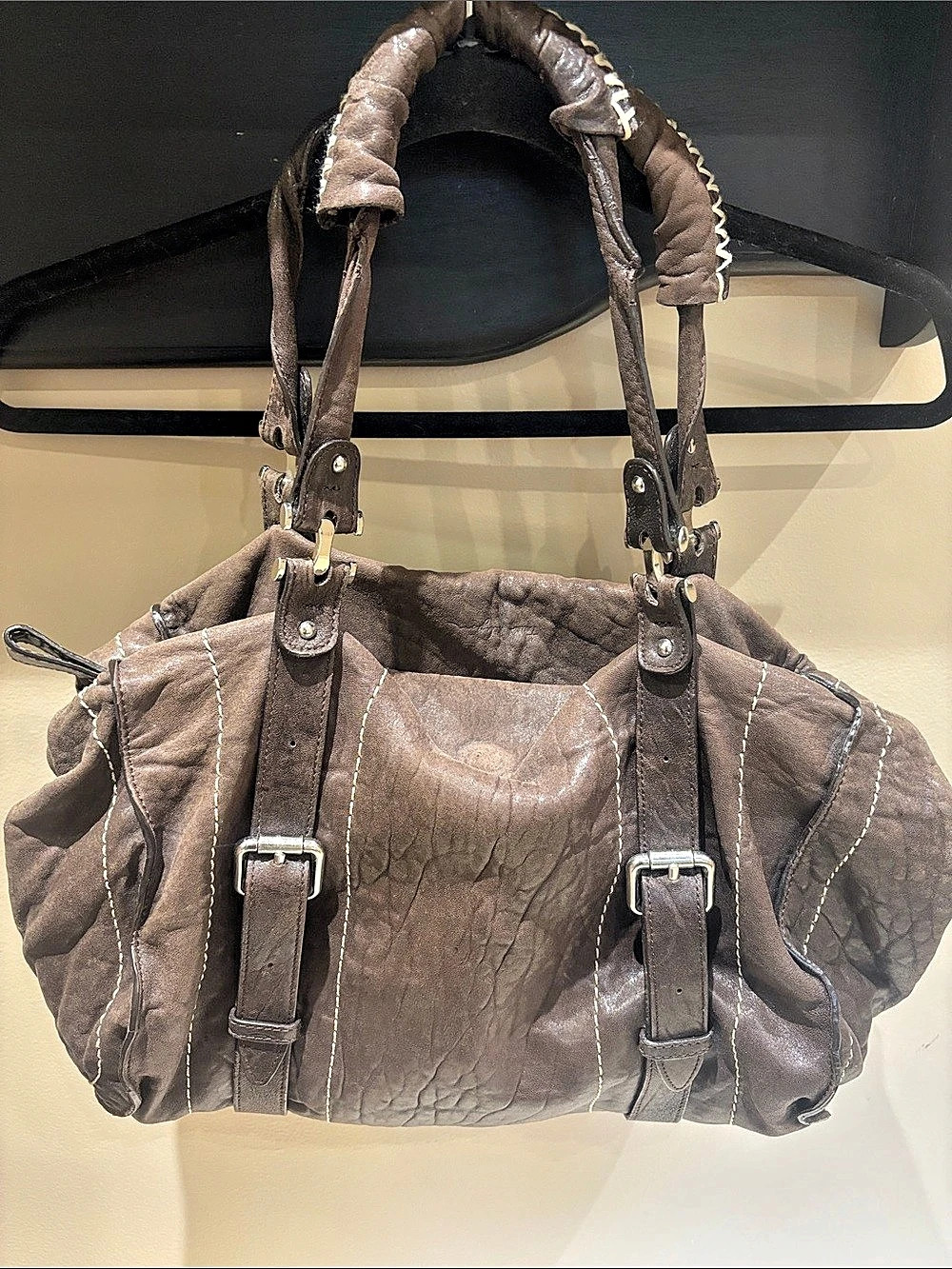 Vintage True Religion Brown Leather Shoulder Bag